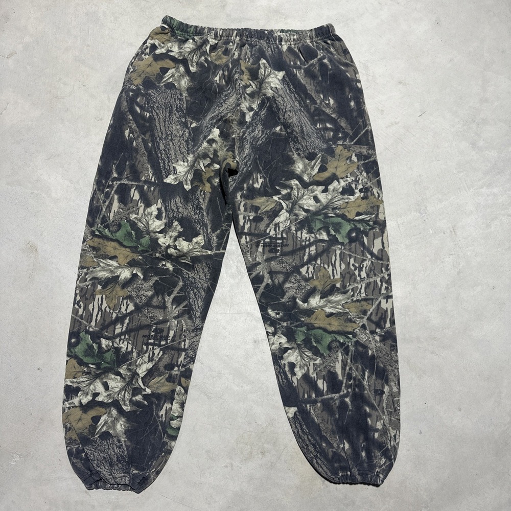 Vintage 90s Jerzees Outdoors Sweatpants Men's SZ 2XL Camo Mossy Oak Fleece Y2K